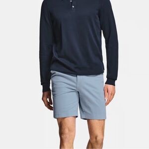 Marvis Men's Blue Flat Front Shorts made in Amsterdam